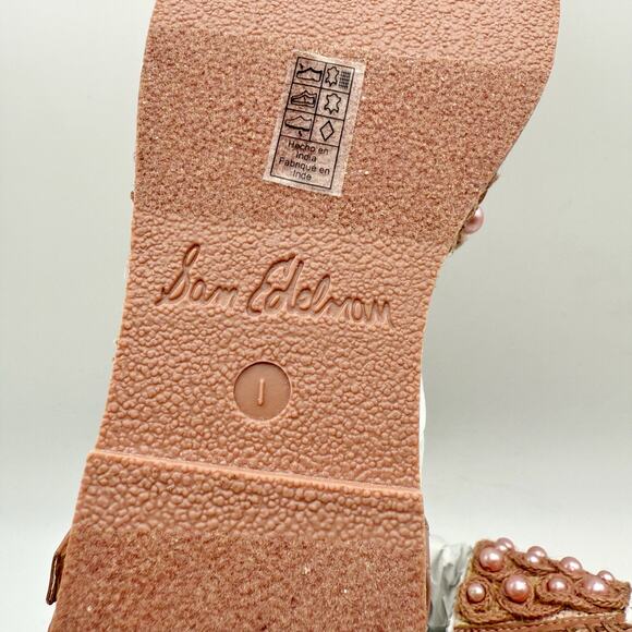 Sam Edelman Kids Holly Sandals US 1 M EU 32 Pink Linen NIB - Picture 11 of 11